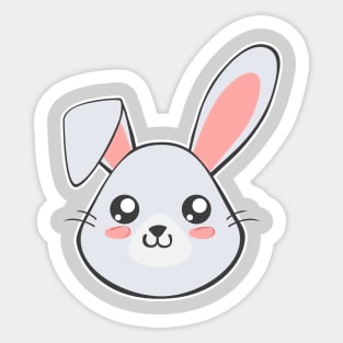 Cute Easter Bunny Face Graphic Sticker